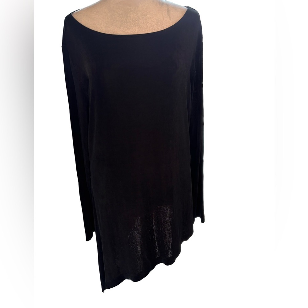 Travelers By Chico’s Long Sleeve Asymmetrical Minimalist Tunic M/L In Black